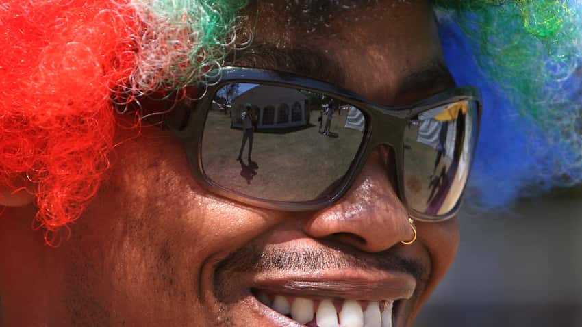 An unidentified man takes part in Johannesburg's 17th Gay Pride parade Saturday, Sept. 30, 2006