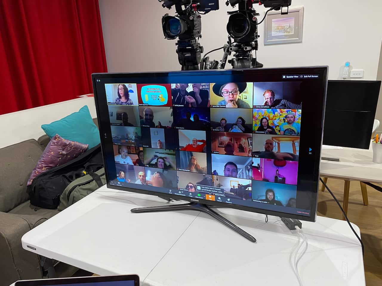 computer screen showing Zoom participants