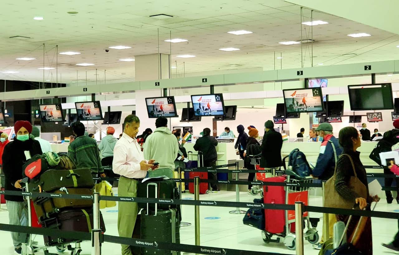 Passengers departing for India