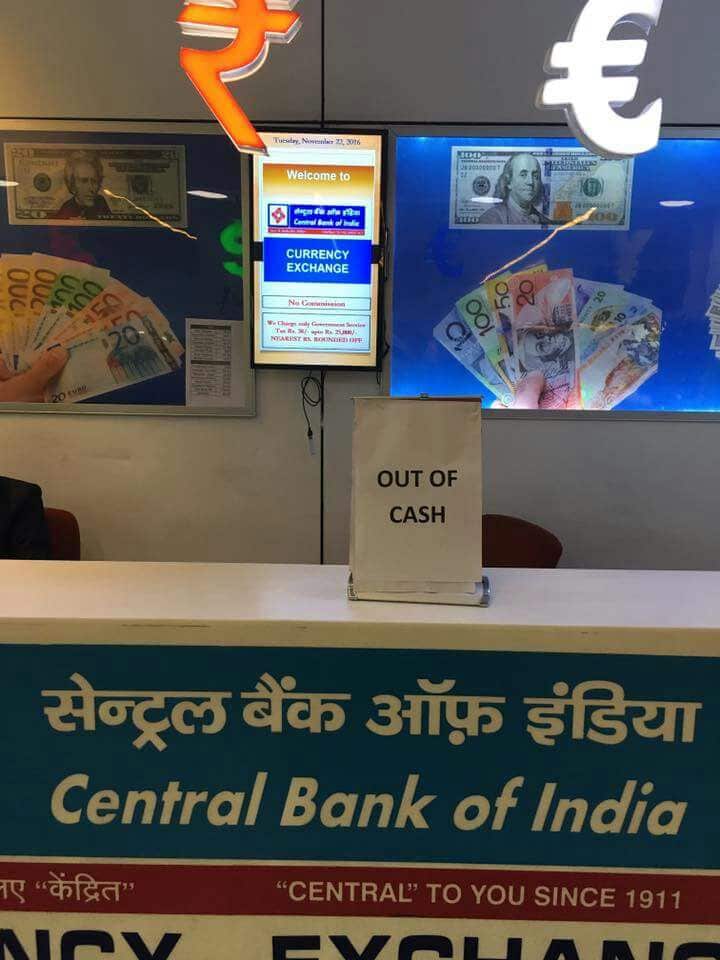 A sign at New Delhi international airport