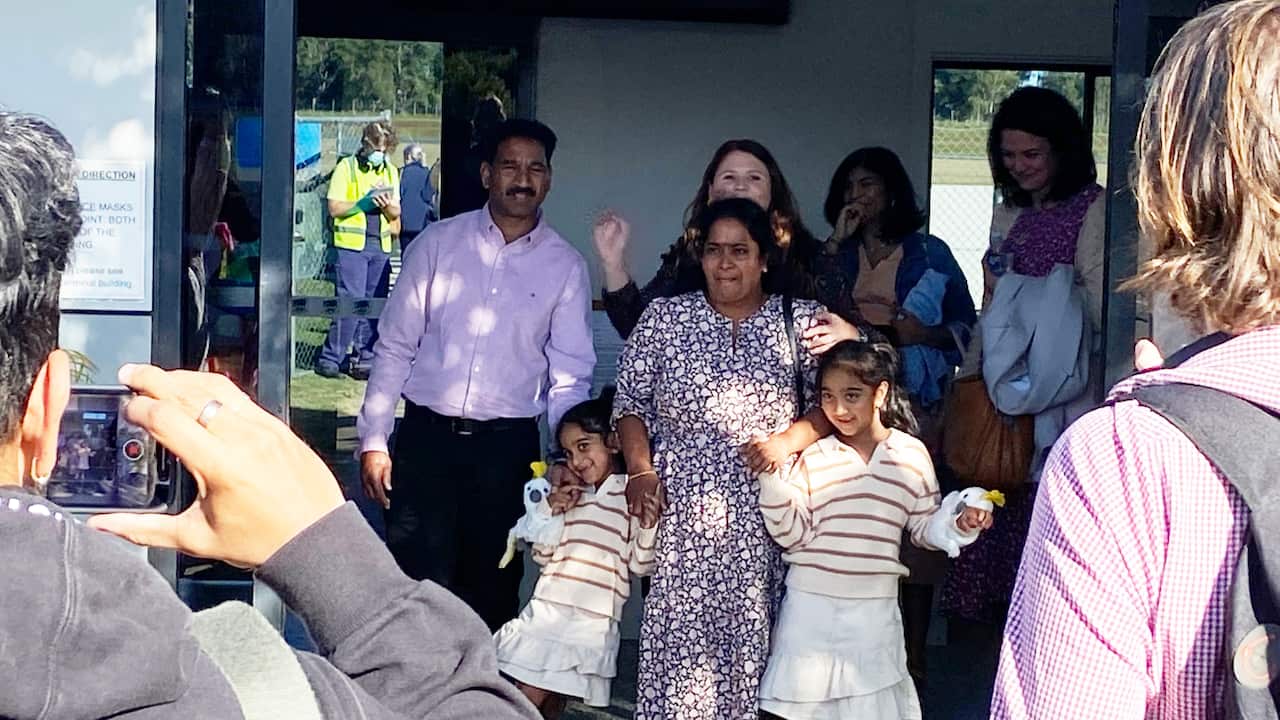 Nadesalaingam family arrives at Thangool Aerodrome 