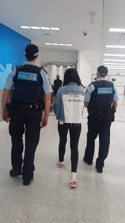 One of the women arrested at Sydney Airport