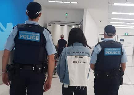 One of the women arrested at Sydney Airport