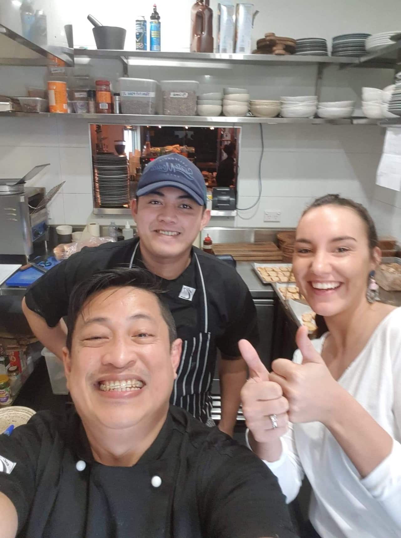 Head Chef Aldrin Dabuan with son Chef Jayson and Manager Tempe Caldwell