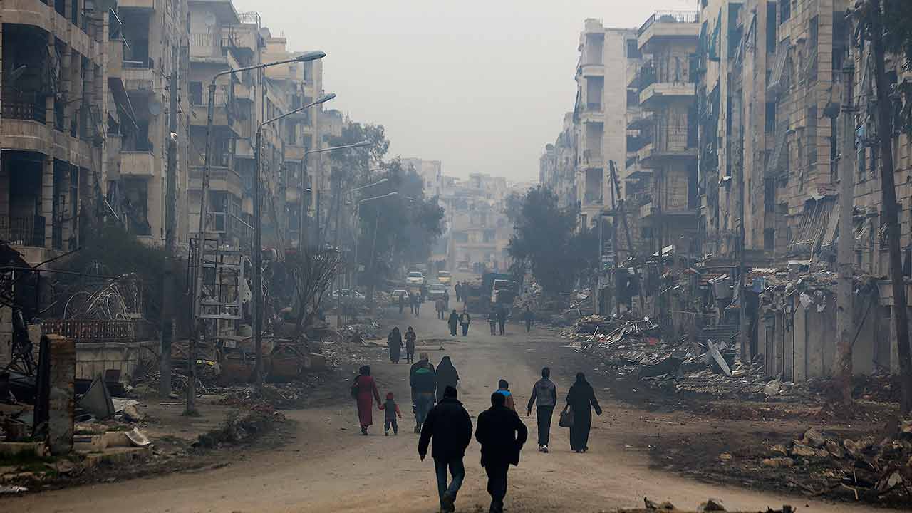 Aleppo has been left destroyed and thousands have been displaced during the conflict.