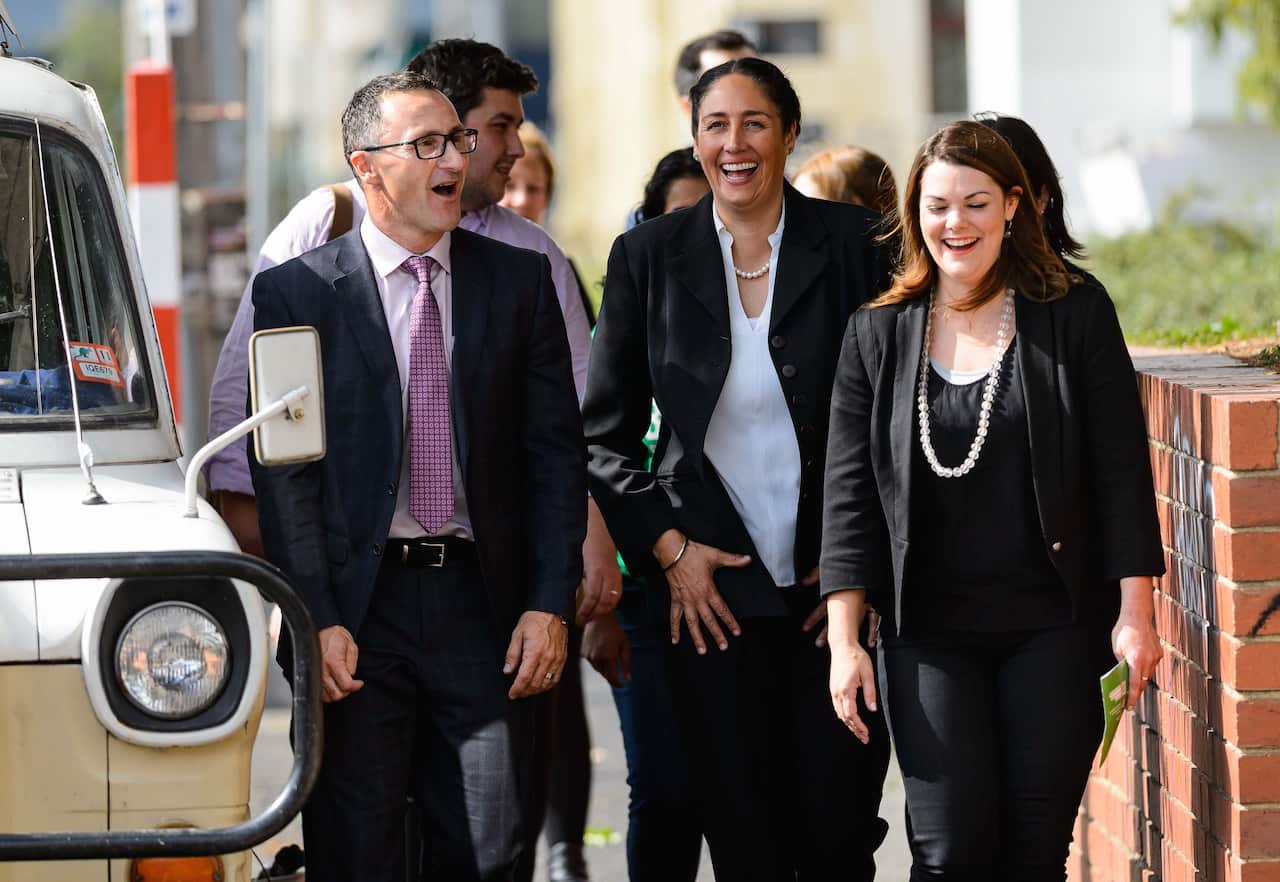 Alex Bhathal with Richard Di Natale & Sarah Hanson - Young