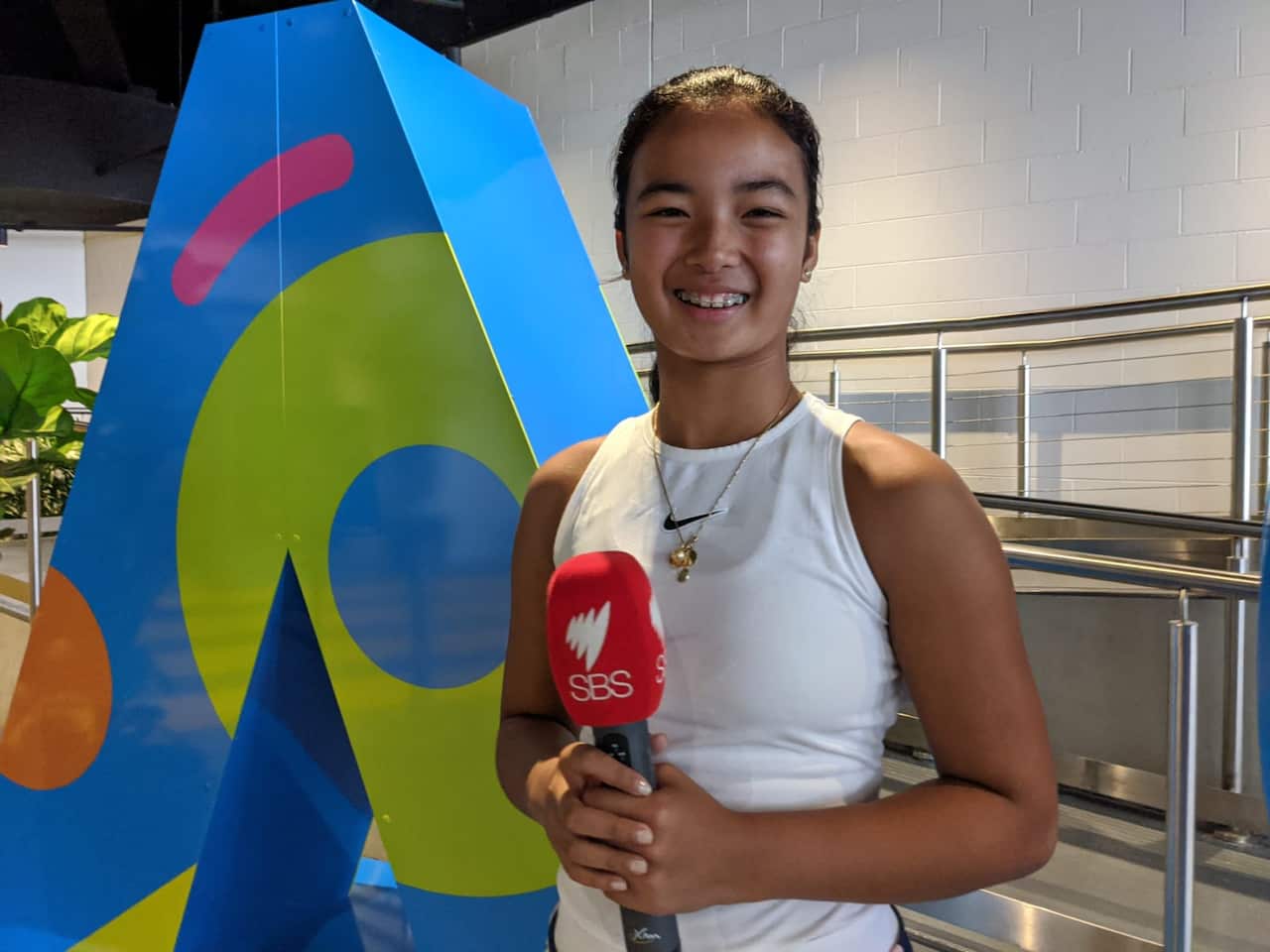 A snapshot with Alexandra Eala after the 4th seeded player in the Girl's Junior draw at the 2020 Australian Open
