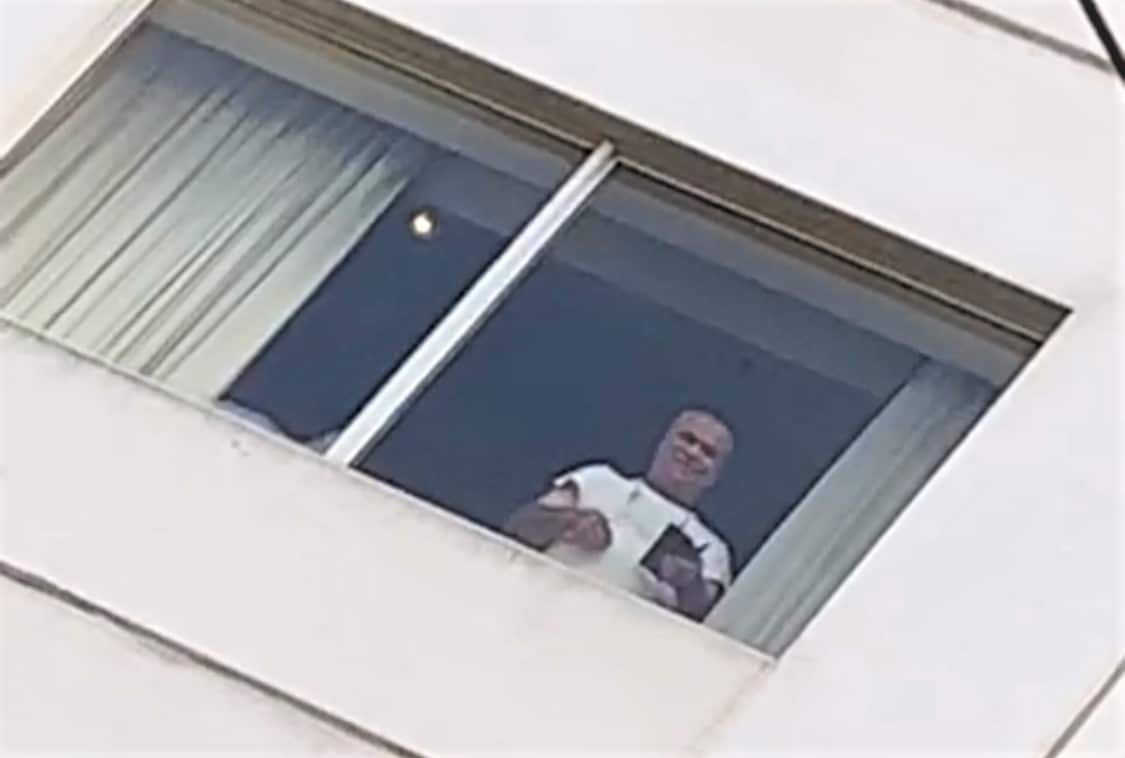 Ali in his quarantine room in Sydney hotel 