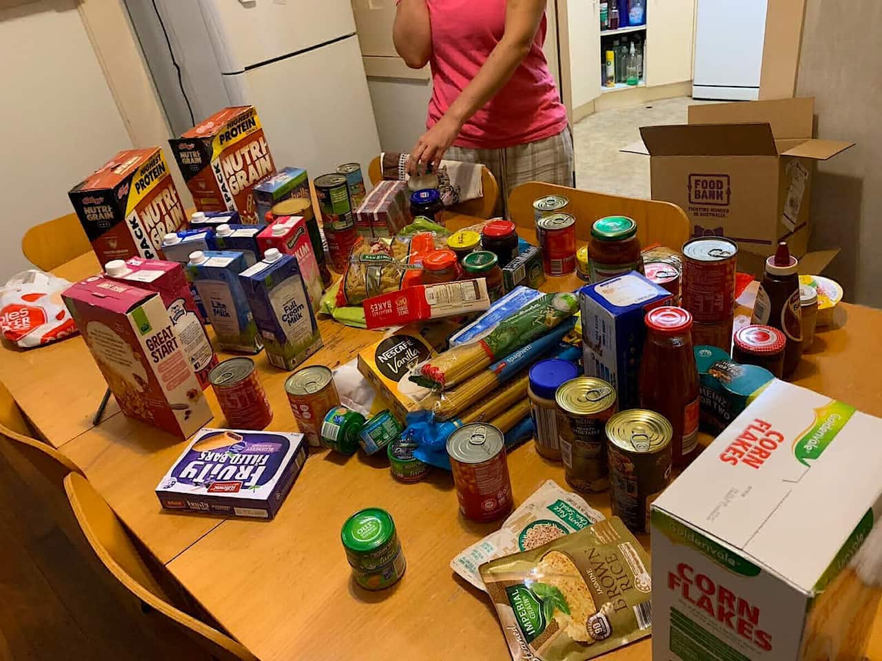 A comida enviada pela prefeitura à Marcela: apoio importante em um momento dificil