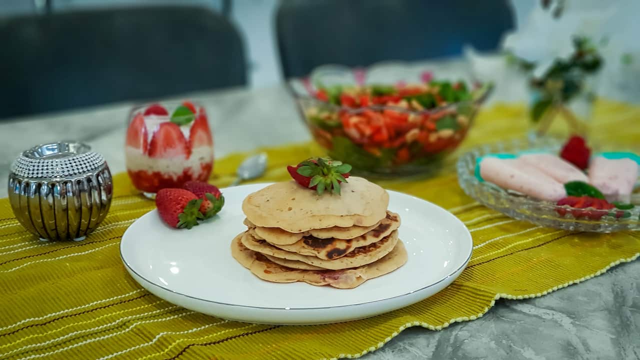 Delicious dishes with strawberry