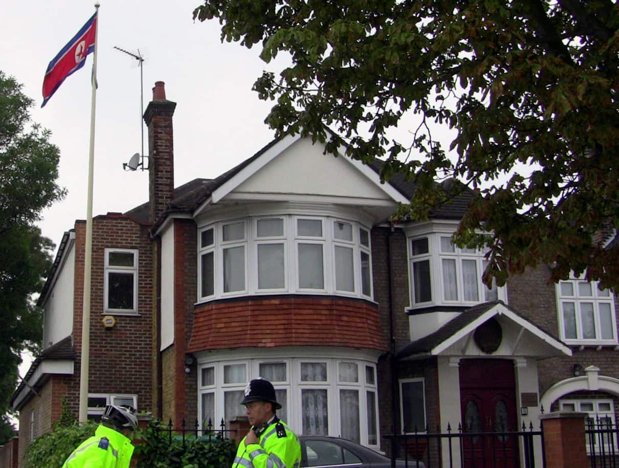 A file picture showing the North Korean Embassy in London, Britain.