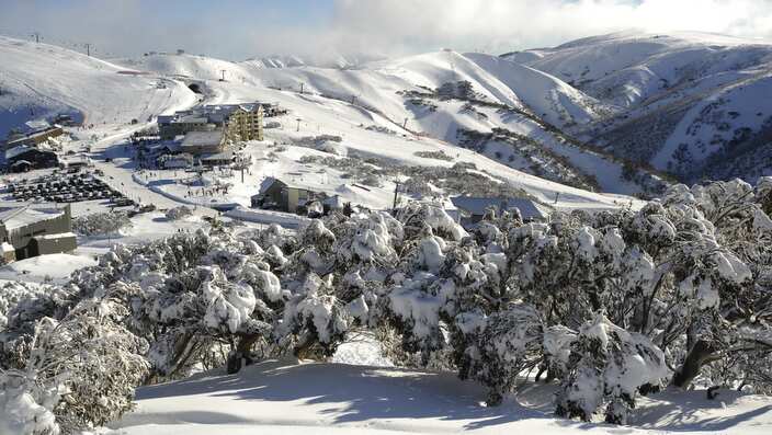 Supplied undated image obtained Monday, Aug. 4, 2014, of Hotham Alpine Resort, Victoria. Hotham Alpine Resort is one of Australia's most popular ski resorts and is in the Victorian high country. (AAP Image/Steve Cuff) NO ARCHIVING, EDITORIAL USE ONLY
