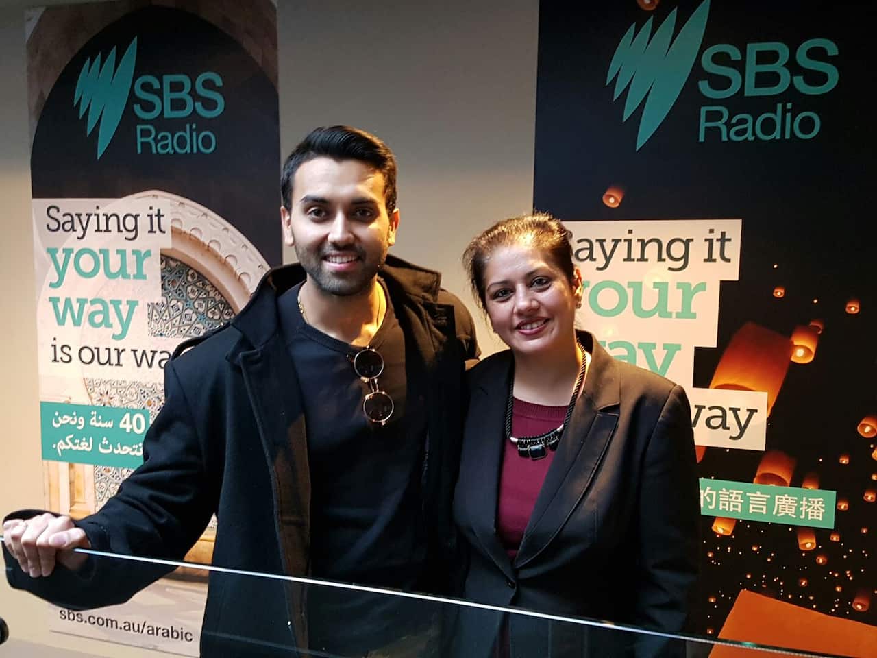 Actor Puneet Gulati at SBS Punjabi studios with Manpreet K Singh