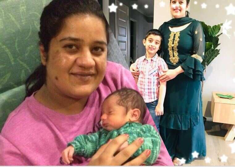 Amandeep Kaur with her son Tejvir Singh. 