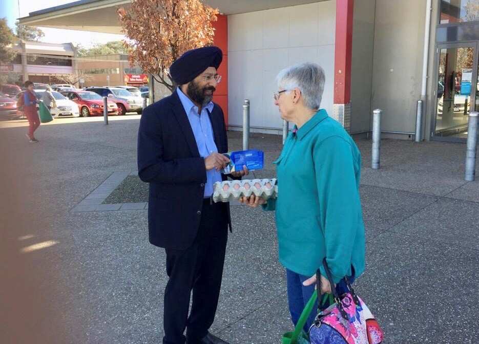 Amardeep Singh, on the campaign trail in ACT