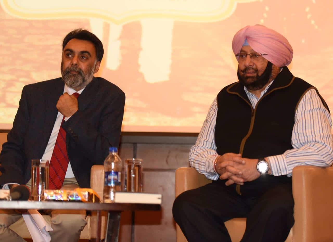 Capt Amarinder (right) and author Khushwant Singh at book launch