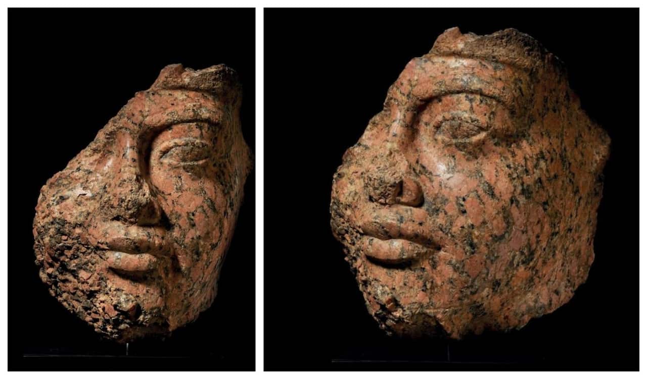 King Amenhotep III head on sale in Christie's in London
