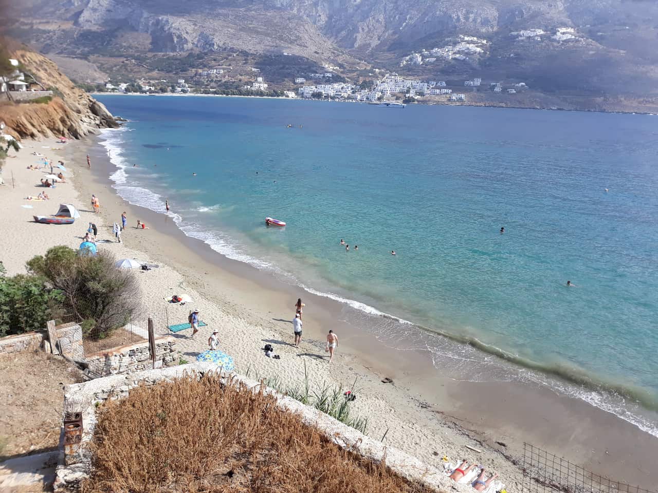 Levrossos beach, on the north part of Amorgos island. 