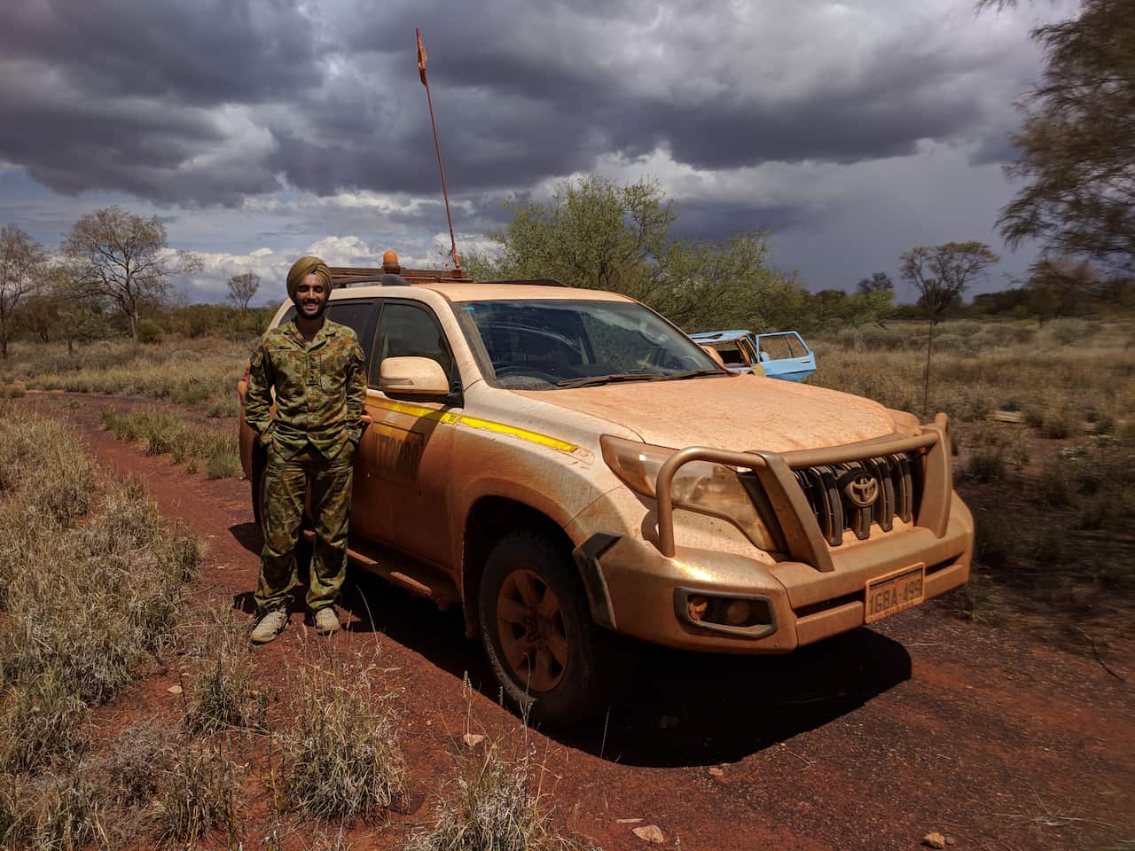 Capt Ghuman in the Pilbara region working on a project for the indigenous community of Jigalong