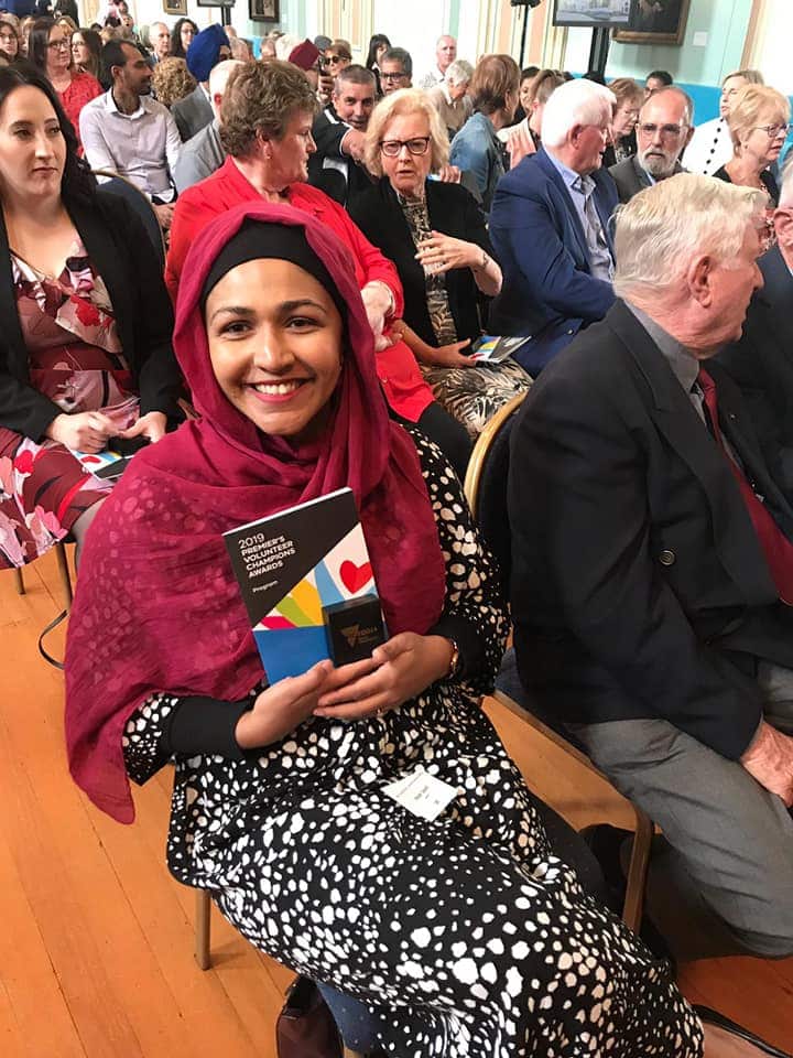 Anam Javed recieved Premier's Volunteer Champions Awards