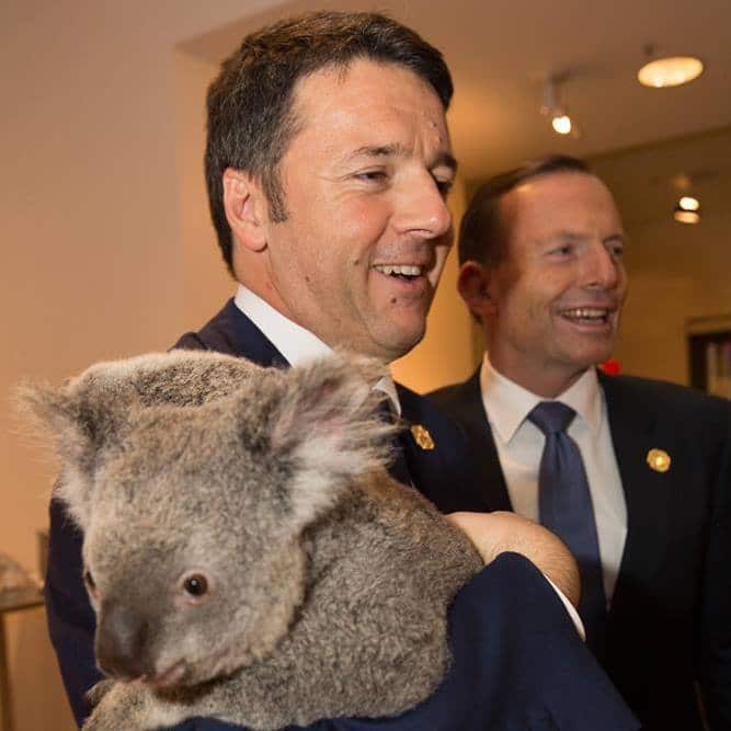 Former PMs Matteo Renzi and Tony Abbott