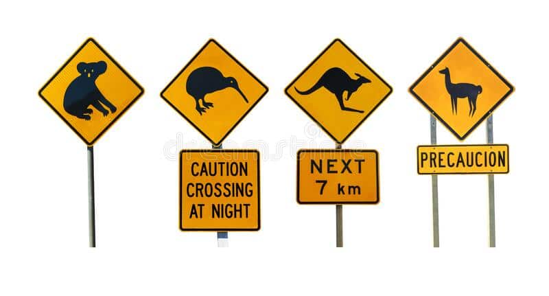 Traffic animals sign