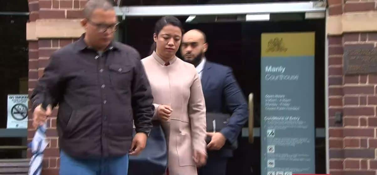 Anita Prajapati outside Manly Courthouse in Sydney Australia