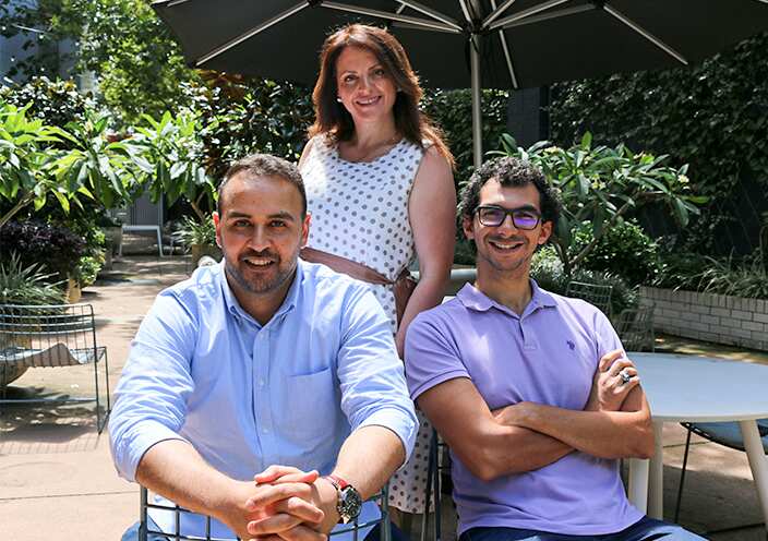 Ali Bahnasawy (L) Jamileh Fakhry (C) and Nabil Nashar 