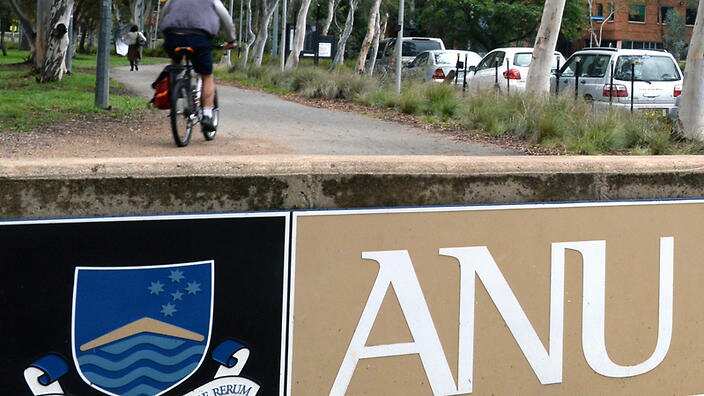 The Australian National University in Canberra, Friday, April 11, 2014. The ANU budget was slashed by $51 million last year and has frozen recruitments. (AAP Image/Alan Porritt) NO ARCHIVING