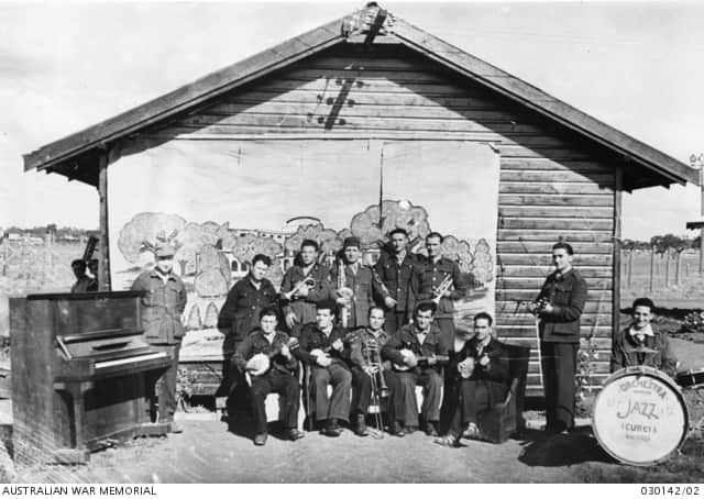Italian POWs interned at No. 6 POW group who formed themselves into the camp orchestra.
