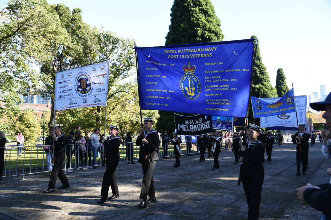 ANZAC Day, Shrine of Remembrance, Melbourne, 25 April 2021. 