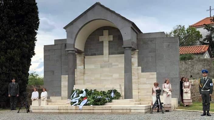 ANZAC Day in Portianou Military Cemetery at the Greek island of Lemnos. 