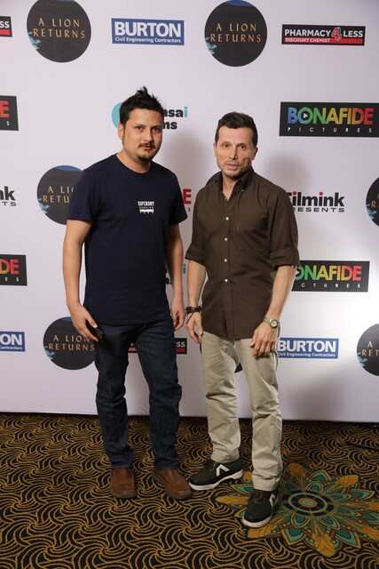 Apil Bista (left) with the director (right) of The Lion Returns