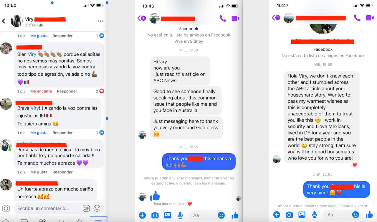 Mensajes de apoyo a Viry.