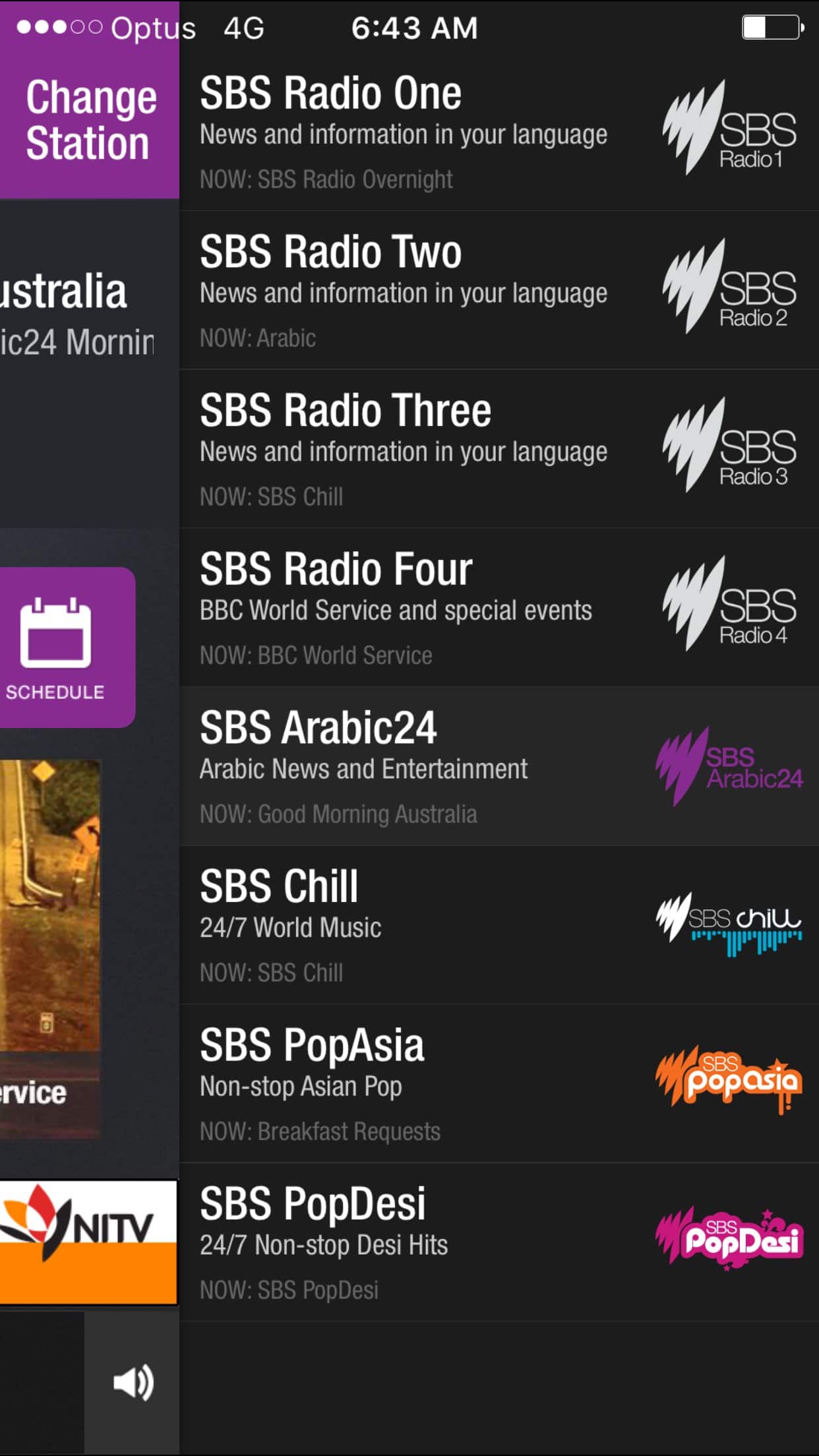 Selecting a channel, SBS Radio App