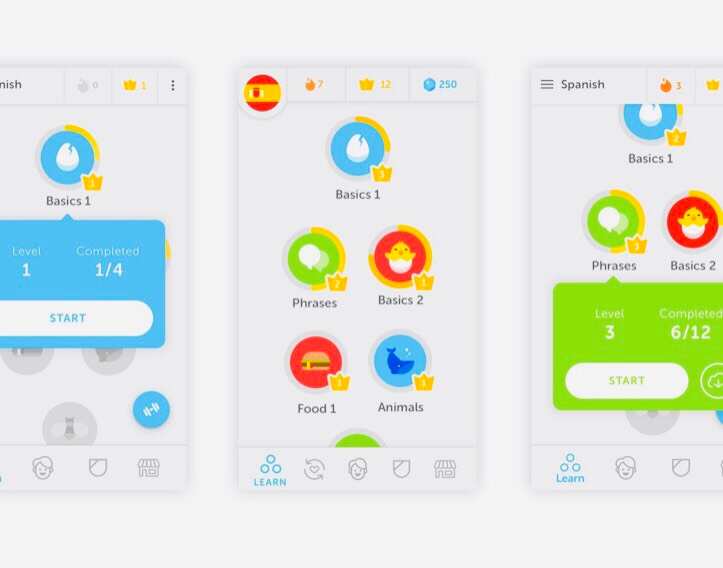 With simple tap of a button, one can learn a language through media apps