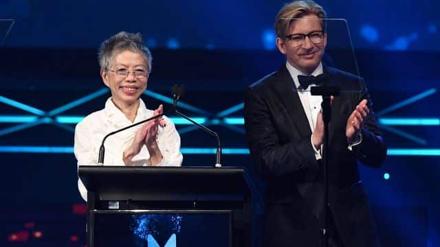 2017 APSA Ceremony Hosts SBS Lee Lin Chin and David Wenham