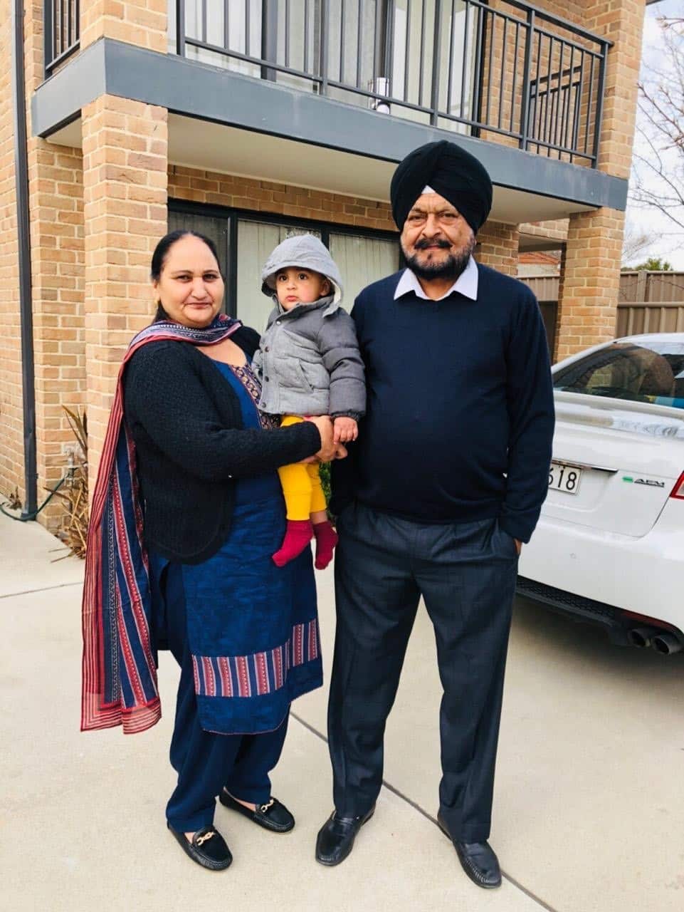 Arhaan with grandparents
