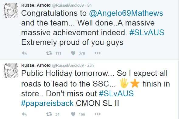 Russel Arnold Twitter Message