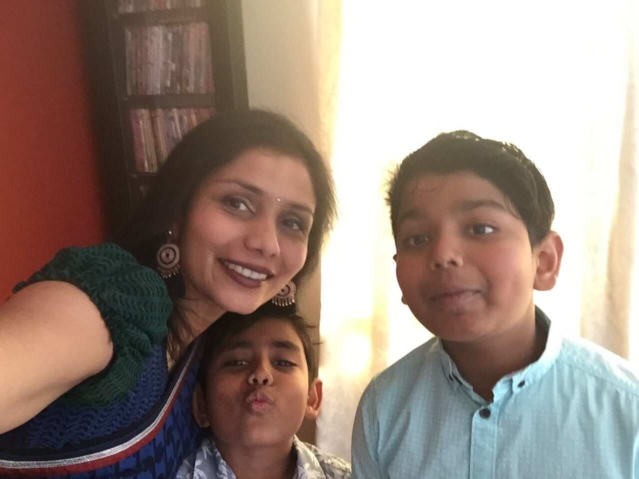 Arpana Patel at home with her two sons