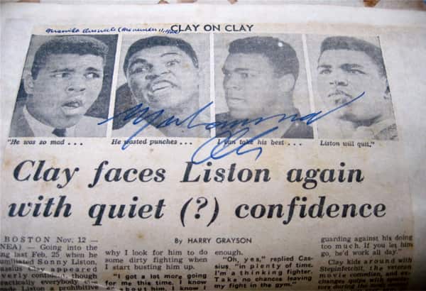 Signed clipping by Muhammad Ali 