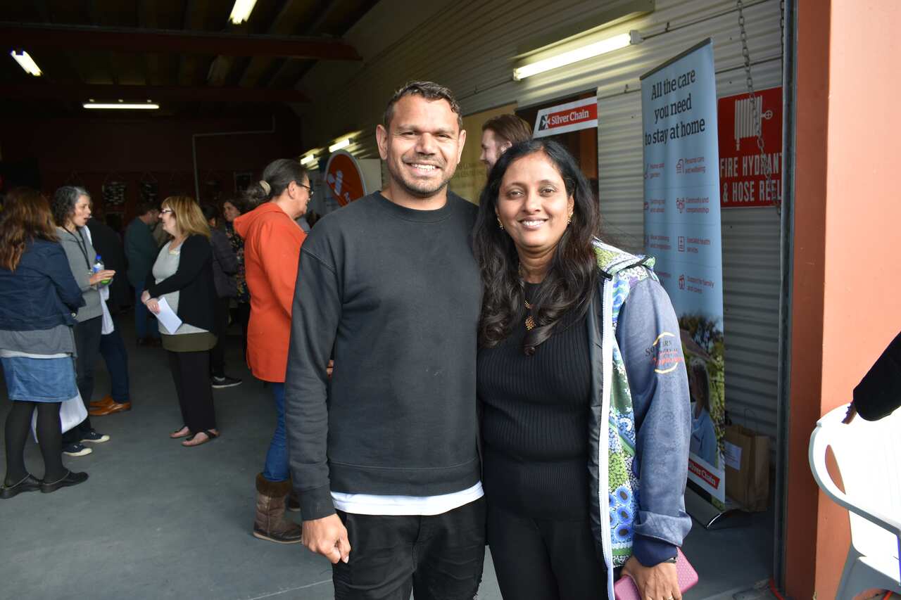 Asha Bhatt with a member of the local Indigenous Community