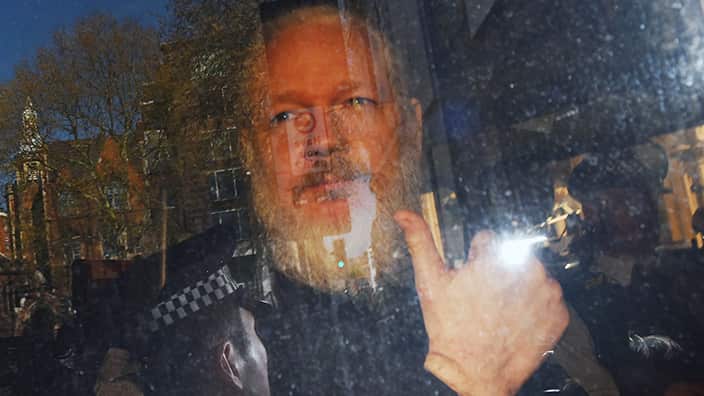 Wikileaks co-founder Julian Assange arrives at Westminster Magistrates Court in London