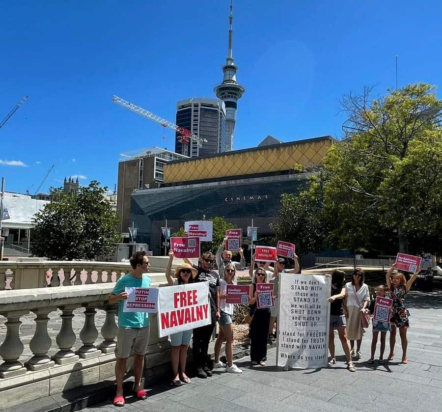 Rally to support Navalny in Auckland, 31.01.21