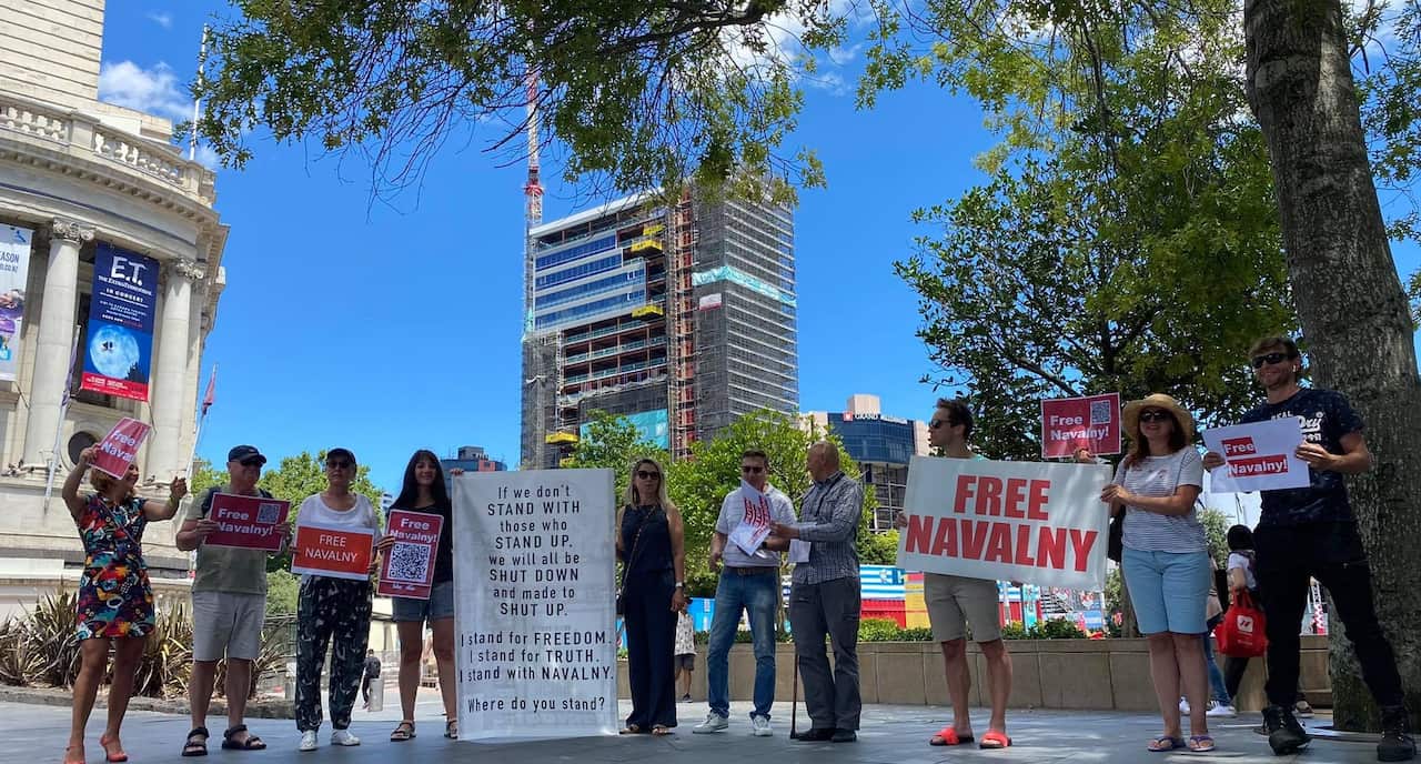 Rally to support Navalny in Auckland, 31.01.21
