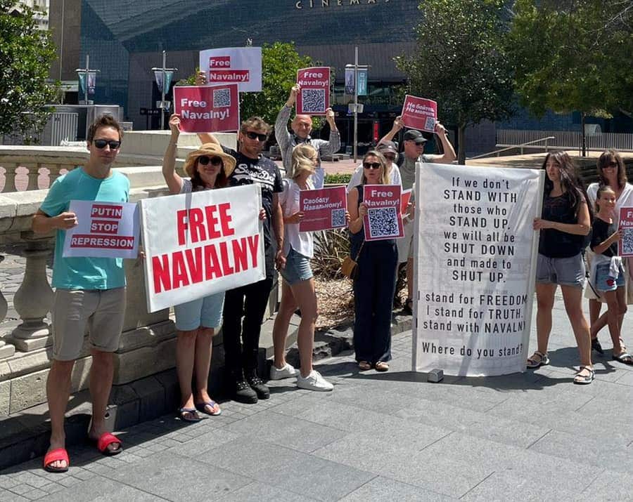 Rally to support Navalny in Auckland, 31.01.21