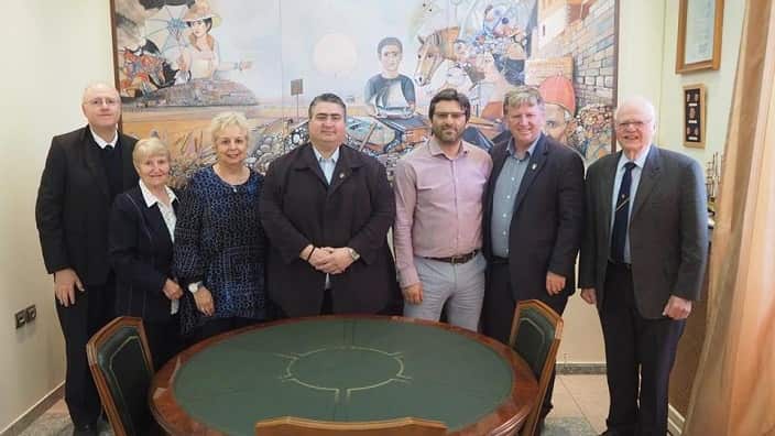 Lemnos local officials met with Committee members Deb Stewart, the grand-daughter of Sister Evelyn Hutt who served on Lemnos in 1915, and Malcolm MacDonald. 