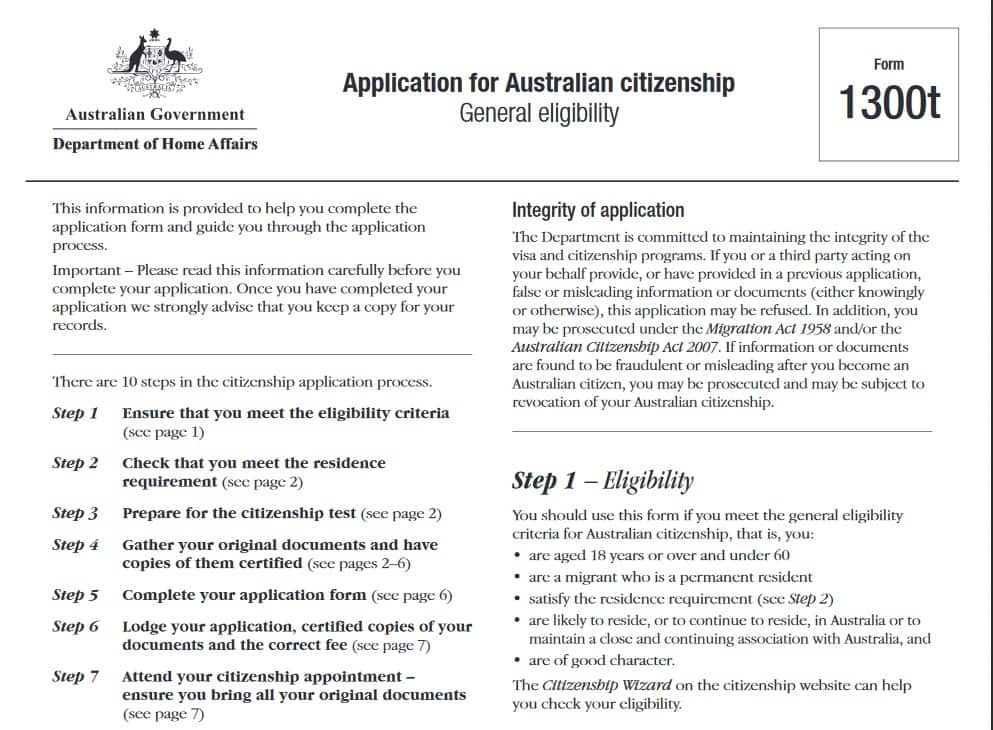 Australian citizenship Application