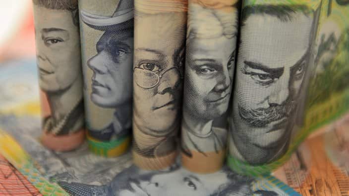 Australian currency pictured in Sydney, Thursday, Sept. 11, 2014. (AAP Image/Joel Carrett) NO ARCHIVING