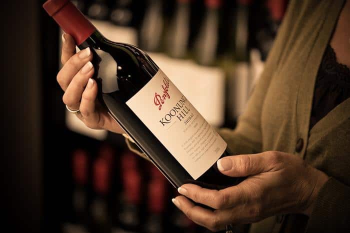 Bottle of Penfolds wine